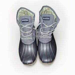 Sperry Gray and Black Winter Rain Boots